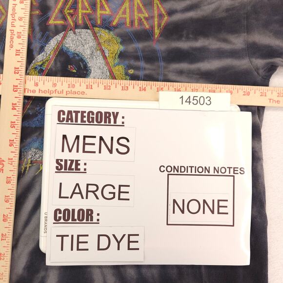 Def Leppard Band Graphic Crew Neck T Shirt Adult Mens Size Large L Tie Dye - Picture 7 of 9